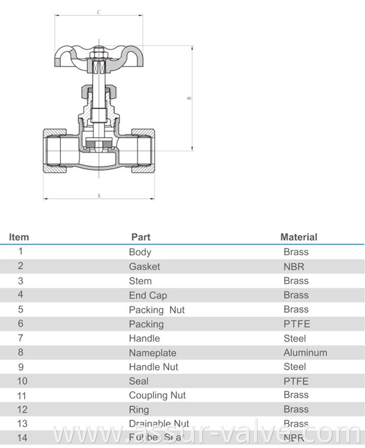 Brazil Model Brass Stop Valve as-S007